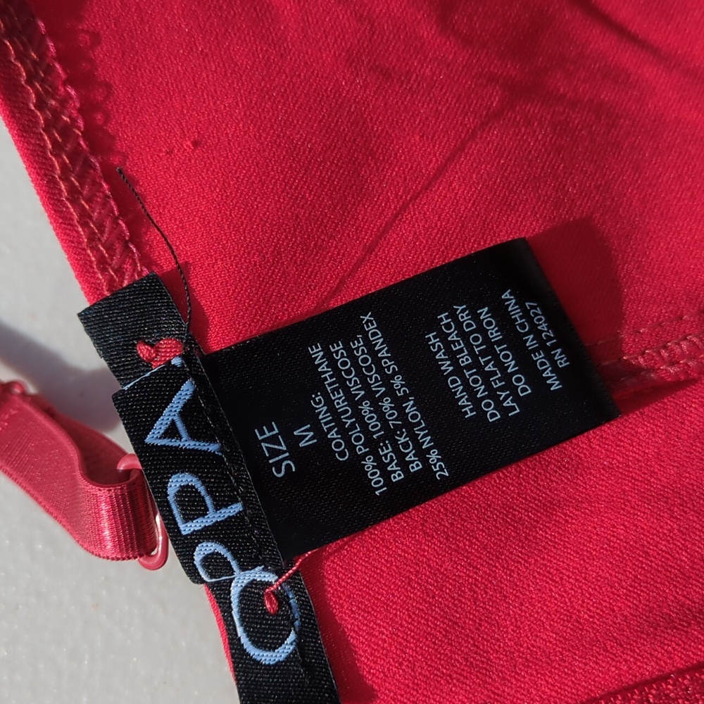 Oppa! faux leather bustier crop top in red, Multi-strap Detailing Size Medium - Picture 7 of 12